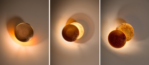 Wandleuchte goldener Mond
