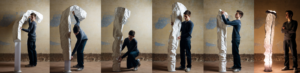 Aufstellen der extravaganten kunstvollen Standleuchte