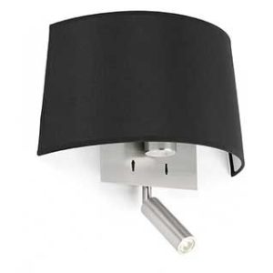 schwarze Faro Volta Spot und Wandlampe mit Schalter