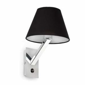 schwarze schoene Hotel Wandlampe mit Schalter