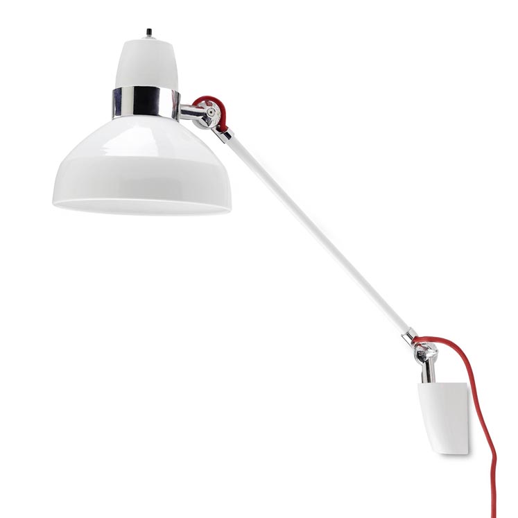 weiss chrom Schwenk Wandlampe mit Schalter