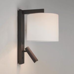 Bronze Effekt Wandleuchte mit Leseleuchte und Schalter
