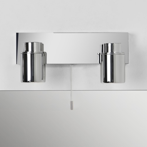 Chrom Doppel Wandspot mit Schalter