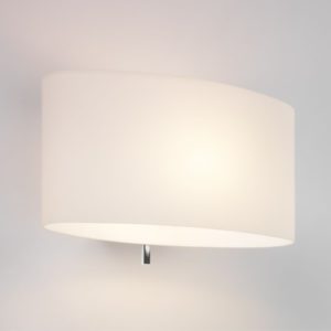 Ovale Milchglas Wandlampe mit Schalter