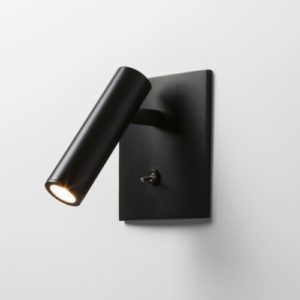 Schwarze flache halbeinbau LED Spot Wandleuchte mit Schalter