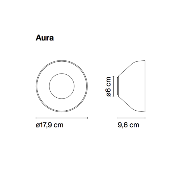 Maße der Aura Wandleuchte