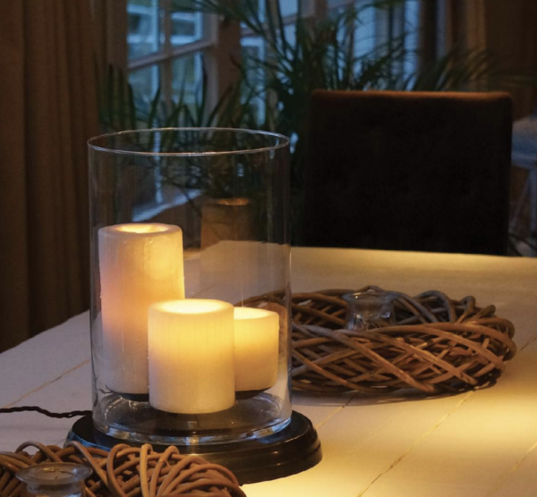 Harmonische Bodenleuchte Bronze rund Kerzenoptik