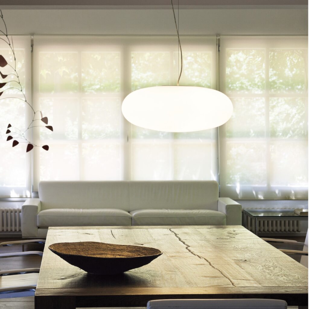 Ovale Design Glas Hängeleuchte