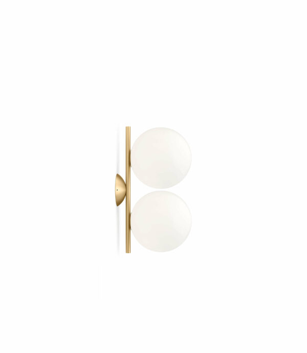 Design Wandleuchte mit 2 Kugeln aus Messing