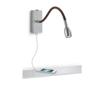 Moderne Flexarm Lese Wandleuchte mit USB für Handyladung