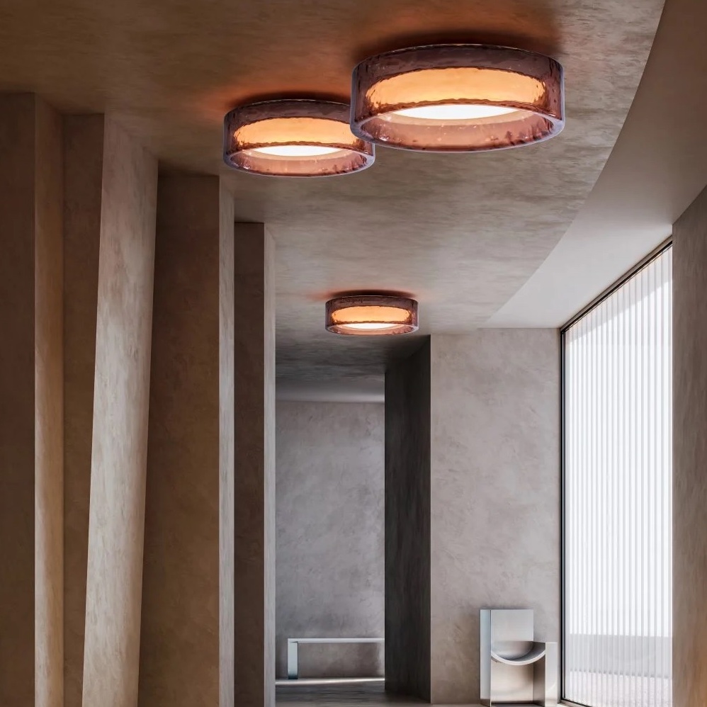 Große elegante Design-Deckenleuchte mit faszinierender Lichtstruktur für moderne Architektur